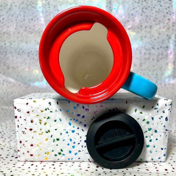 Cat In The Hat Travel Mug with Lid - Dr. Seuss 6" Tall Ceramic - Picture 6 of 7